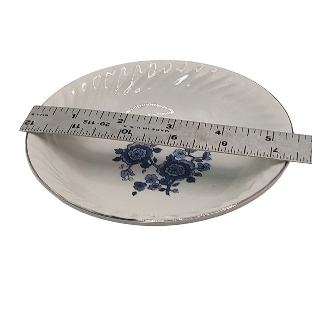 Vintage Enoch Wedgwood‎ Berry Bowl Ironstone Royal Blue Silver Made In England